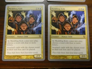 MTG Unhinged Meddling Kids x2 Gold Rare (#118) Unplayed Excellent - NM Con - Picture 1 of 2