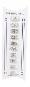 New Great Quality Plated Silver & Gold Adjustable Toe Rings Sets #R1240 - Picture 1 of 4