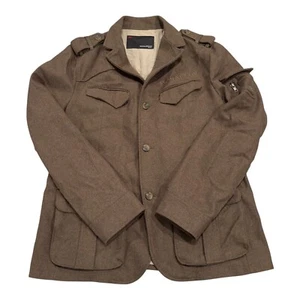 Monarchy Men's Wool Coat Size 44 Large Brown Classic Stylish Warm Excellent - Picture 1 of 11
