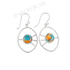 Unique Spiny Oyster Gemstone 925 Sterling Silver Designer Women Earrings Gift 2