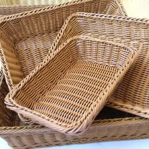 Rattan Wicker Bread Food Basket Plate Storage Display Fruit Snack Baskets Tray - Picture 1 of 14