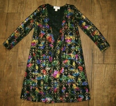 NWOT Girls LuLaRoe Sariah Black with Metallic Print Jacket Sz 8 Elegant Line - Image 1 of 3