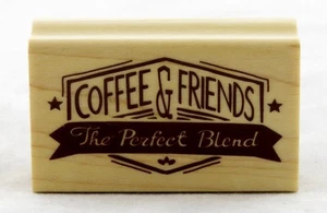 Coffee & Friends Wood Mounted Rubber Stamp Inkadinkado NEW party invite fun art - Picture 1 of 1