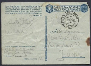 CARTOLINA Militare in franchigia 1942 da PM 133 a Firenze (GB) - Picture 1 of 1