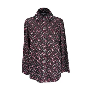 Chanel 24B Jacket Black and Pink with Metallic Thread Logo Buttons 36 / 4 - Picture 1 of 12
