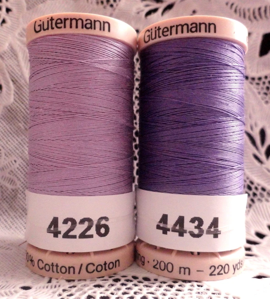 2 purple GUTERMANN 100% cotton hand thread for Quilting 220 yard Spools - Image 1 of 1
