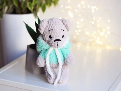 Handmade Plush Teddy Bear – Soft Crochet Stuffed Toy – Cute Amigurumi Bear - Image 1 of 2