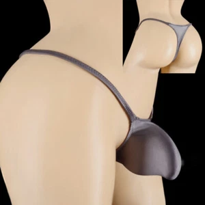 Hombres Sexy Brillante Cintura Baja Tanga Aceite Seda Slip U Calzoncillos Convexos Ropa Interior Ajustada - Imagen 1 de 34