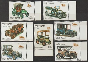 1984 Vietnam Stamps Vintage Automobiles Scott # 1445-1451  MNH - Picture 1 of 1