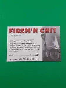 Firem'n Chit Pocket Card 34236B 1999 Printing unbenutzt BSA Scouts America NEU - Bild 1 von 2