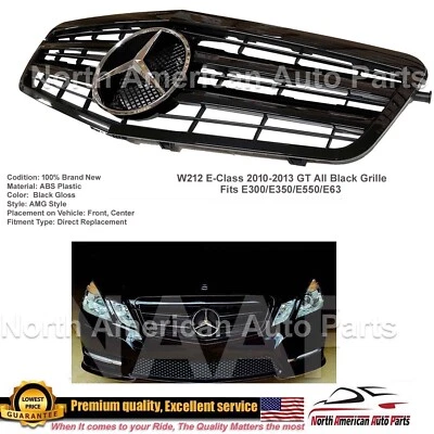 Rejilla E63 Clase E All Black Star Chrome E550 E350 2010 2011 2012 2013 sedán nueva Foto 1 de 4