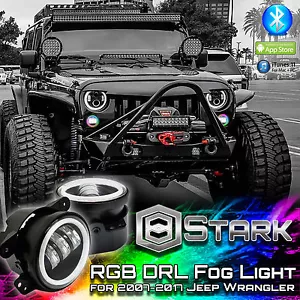 70W 7000LM LED RGB Million Color App Bluetooth Luces antiniebla FIts - Jeep Wrangler - Imagen 1 de 6