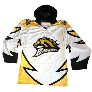 Western Michigan Broncos Hockey Hoodie Adult L White Lace up Neck - Picture 1 of 11