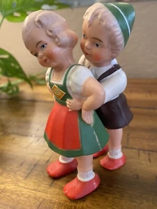 Vtg German Boy in Lederhosen & Girl Ramp Walkers Turtle Antique Toy SCHILDKRÖT - Picture 1 of 9