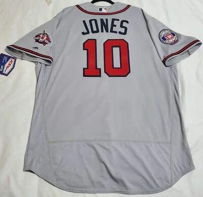 Authentic Majestic 48 XL, ATLANTA BRAVES FLEX BASE CHIPPER JONES Jersey - Image 1 of 4