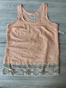 Old Navy Tank Damen Pfirsich Mehrfarbig Gebänderter Saum Chiffon Tank Top Gr. S Neu mit Etikett - Bild 1 von 4