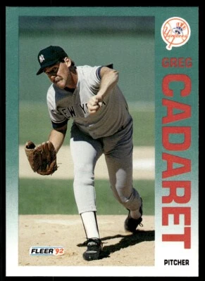 1992 Fleer Baseball Card Greg Cadaret New York Yankees #222 - Image 1 of 2