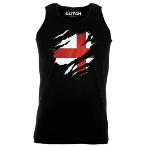 Torn England Flag Vest - Funny country English retro fashion cool sport pride - Picture 1 of 21