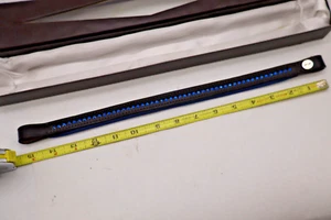 Cinta para cejas rosa bling, 15" cuero marrón con preciosos cristales azul capri binR - Imagen 1 de 5