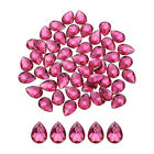 50PCS Flat Back Acrylic Teardrop Gems 18x25mm Artificial Rhinestones Pink