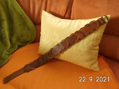 Gürtel*Echtleder*Handmade*Mittel-Braun*SELTENE-Form/Design*breit*geschmeidi*81cm - Bild 1 von 4