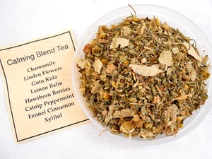 Calming Blend Tea Loose 1oz. Relaxing Stress Reducing BUY ONE GET ONE FREE - Picture 1 of 2