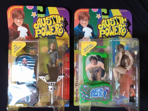 McFarlane Austin Powers 1999 Action Figures Mini Me & Austin Powers New NOC NIP Cover