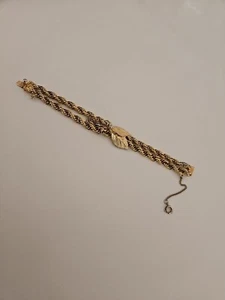 Vintage Signed HOBE Gold Tone Bracelet - Picture 1 of 20