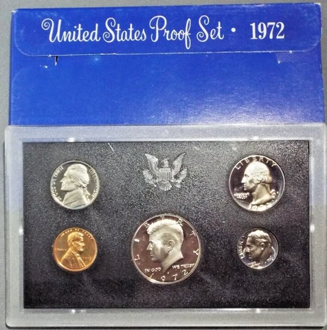 1972S 5 coin Proof set Cover