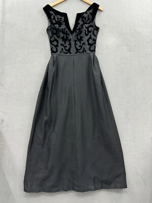 VTG 50’s 60's Women’s Black & Velvet Wool Evening Dress Tag See Measurements - Image 1 of 4