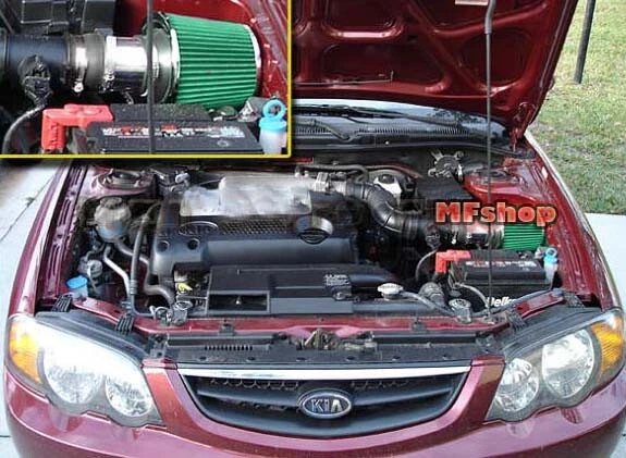 Black Green For 1996-2004 Kia Spectra Sephia 1.6L 1.8L L4 Air Intake System Kit - Image 1 of 1