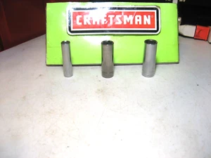 CRAFTSMAN (3pcs) USA 9mm, 12mm, 13mm 6pt 1/4"Drive Deep Sockets - Picture 1 of 8