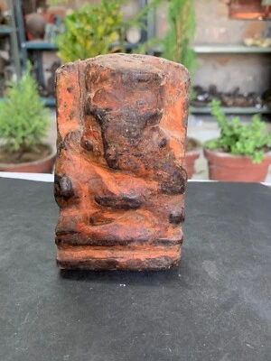 Estatueta indiana antiga artesanal de madeira de 1800 Lord Ganesha sentada 5" - Imagem 1 de 4