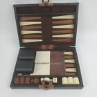 Vintage Bakelite Backgammon Set Small Brown Cream Doubling Cube 