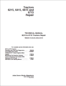Unidad USB manual técnico/reparación John Deere TM4649 6215 6415 6615 6715 - Imagen 1 de 2