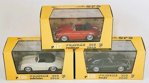 PORSCHE 356 Roadster Vintage Diecast Brumm 1/43 #117 #118 #119 Juego de 3 - Imagen 1 de 17