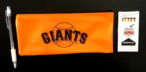 San Francisco Giants Pen & Colored Pencil Set with Zipper Holder Purse Bag Pouch Cover