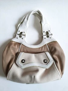 Cole Haan Megan Su05 Small Nylon Canvas Leather Croisant Handbag - Picture 1 of 9