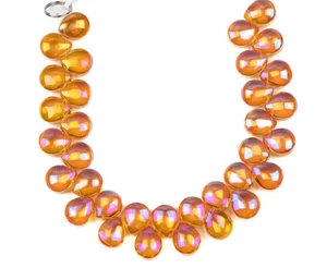 10pc Glass 10x12mm Golden Sunset Top Drilled Teardrop Bead Loose Bead Pack - Picture 1 of 2