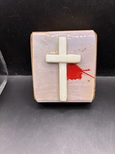 Verschmelztes Kunstglas Kreuz auf Holz Künstler Austin James für Lawrence & Crane - Bild 1 von 11