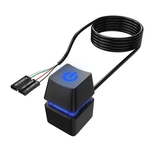 Colorful LED Lights Computer Desktop Power Button Extension Cable 200cm - Photo 1/8