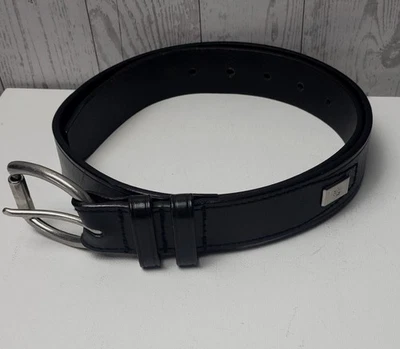 Cinturón de cuero Lauren Ralph Lauren negro para mujer talla M hebilla plateada 1 1/4" ENVÍO GRATUITO Foto 1 de 4