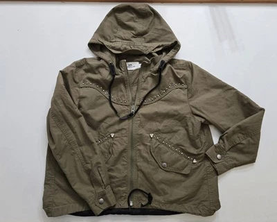 COACH Mini Embellish Parka Hooded Jacket Olive Laurel Green Womens Large  - Image 1 of 4