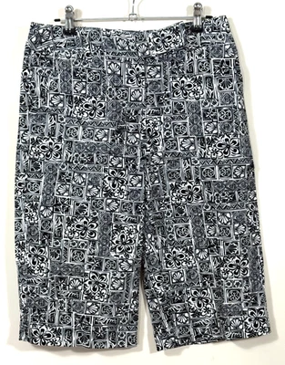 Bermudas para mujer Talbots talla 4 con cinturón mezcla de algodón con cinturón negras EE. UU. Foto 1 de 4