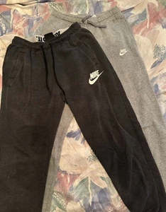 Nike Sweat Pants Size Youth Xl And Adult S Charcoal Gray Pockets Lot Of 2 - Picture 1 of 5