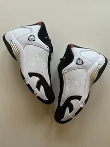 Air Jordan 14 Black Toe 2024 Uk 10.5 Brand New OG Colourway White Back Red - Picture 1 of 8