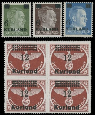 1945, WWII GERMAN OCC. OF KURLAND OVERPRINT ON GERMAN REICH STAMPS, MI.#1-4B - Image 1 of 2