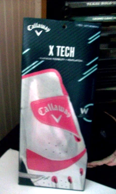 CALLAWAY X TECH   L REG -  Left Women's   white/pink golf glove New OPKG - Image 1 of 4