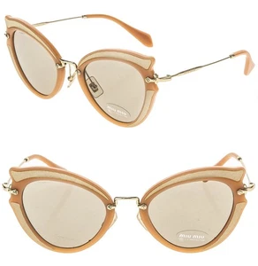 MIU MIU MU05SS NOIR SILK Cat Eye Peach Beige Gold Women Sunglasses 05S Authentic - Picture 1 of 10