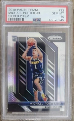 Prizm Michael Porter Jr 2018 novato plata #32 Nuggets & Brooklyn Nets PSA 10💎 Foto 1 de 4